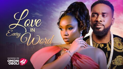 Poster of the Nigerian romance movie “Love in Every Word,” featuring the lead characters Chioma and Odogwu.